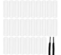 SOFPLATE 100Pcs Plastic Shoe Lace Aglets Clear Heat Shrink Tubing 6.5mm Shoelace Ends Shortening Shrinkage Repair Wrap Aglet Tips Kit for Most Sneaker Shoes Strings Clothing Rope Heads DIY Crafts