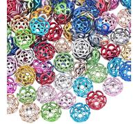 SOFPLATE 100Pcs Rose Bead Caps Plastic Flower Beads Bulk Random Mixed Colorful Hollow Floral Flowers Petal End Loose Spacer for Jewellery Making Bracelet DIY Craft Keychain Beadable Pen Accessories