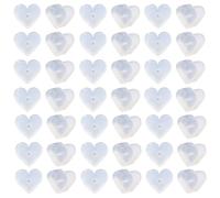 SOFPLATE 100Pcs Silicone Back Earring Stoppers Clear Earring Backs Small Soft Safety Full Covered Heart Shaped Ear Nuts Transparent Earring Backs for Studs Jewellery Making Supplies DIY Craft Beginner