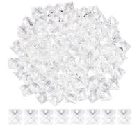SOFPLATE 100Pcs Square Glass Beads Clear Sew on Glass Crystals Double Holes 14 x 14mm Small Transparent Flat Faceted Smooth Link Connectors for Clothing Dress Doll Earring Bracelet Jewellery DIY Craft