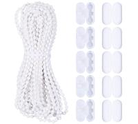 SOFPLATE 10M/10.94 Yards 4.5mm Curtain Pull Chain Blind Bead Chain Connector White Plastic Beaded Roller Extension Strings Accessories Sets for Replacement Repair Curtains Light Fan Roller Blind Shade