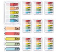 SOFPLATE 10Pack 1000Pcs 5 Colors Sign Here Tabs Arrow Flags Sign Here Stickers Signature Date Adhesive Labels for Documents Notary Supplies Office Contracts Page Markers Paperwork Marking Each 42x12mm