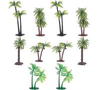 SOFPLATE 10Pcs 5 Styles Miniature Palm Trees Coconut Tree Cake Topper Resin Artificial Tropical Summer Beach Hawaii Rainforest Diorama Figurines Decorations for Micro Aquarium Garden Plant Landscape