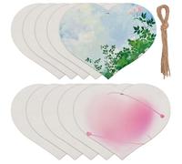 SOFPLATE 10Pcs 7 x 6In Wooden Heart Blanks Unfinished Wood Ornaments Large Size Heart Shaped Wood Blank Slices with Jute Rope for DIY Crafts Wedding Centerpiece Hanging Home Decoration Valentine's Day