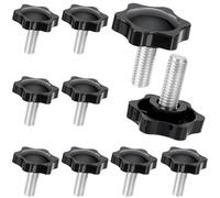 SOFPLATE 10Pcs M8 x 30mm Thread Star Knobs Thumb Screw Knobs with Bolts Plastic Hex Shaped Nut Clamping Male Handle Hand Tightening Screw for Lawn Mower Umbrella Base Woodworking Tools Jigs Clamps