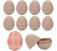 SOFPLATE 10Pcs Paper Mache Easter Eggs Empty Easter Eggs Bulk Brown Paper Blank Unfinished Paintable Fillable Ornament for DIY Crafts Home Decoration School Art Activities Supplies Beginner Adults