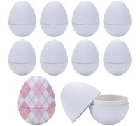 SOFPLATE 10Pcs White Paper Mache Easter Eggs Paper Fillable Easter Eggs Bulk Paper Blank Unfinished Paintable Ornament for DIY Crafts Home Decoration School Art Activities Supplies Beginner Adults