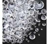 SOFPLATE 1100Pcs Clear Scatter Crystals Acrylic Scatter Diamonds Wedding Table Confetti Rhinestones Vase Filler Beads for Table Wedding Decorations Bridal Shower Decorations 3MM 6MM 7MM 10MM 20MM