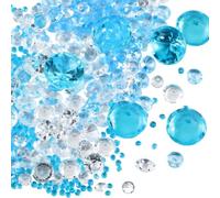 SOFPLATE 1100Pcs Wedding Scatter Crystals Blue Diamond Confetti Crystal Clear Table Confetti Rhinestones Vase Filler Beads for Table Wedding Decorations Bridal Shower Decorations 3MM 6MM 7MM 10MM 20MM