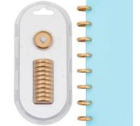 SOFPLATE 11Pcs 24mm Plastic Loose Leaf Binder Discs Planner Discs Bulk Gold Hollow Heart Mushroom Hole Discbound Binding Expande Buckle Ring Disc for DIY Notebook Planner Scrapbooking Pages Artwork