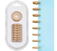 SOFPLATE 11Pcs 32mm Plastic Book Binding Discs Discbound Notebook Discs Round Gold Hollow Heart Loose Leaf Mushroom Hole Buckle Ring Expansion Discs for DIY Notebook Planner Scrapbooking Pages Artwork
