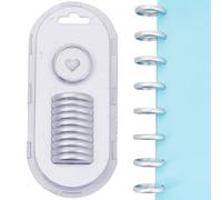 SOFPLATE 11Pcs 32mm Plastic Loose Leaf Binder Discs Mini Plastic Disc Hollow Silver Heart Round Mushroom Hole Discbound Binding Expansion Ring Discs for DIY Notebook Planner Scrapbooking Pages Artwork