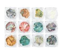 SOFPLATE 12 Colors Abalone Seashell Nail Art Sea Shell Nail Charms Aurora Irregular Colorful Natural Sequins 3D Glitter Piece Slice Flakes Accessories for Manicure Paillette Tip DIY Making Decoration
