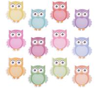SOFPLATE 12 Pack 360Pcs Animal Sticky Pads Cartoon Sticky Notes Colorful Owl Birds Shaped Paper Self Adhesive Memo Page Notebooks Index Tab Pads for Journaling Reminders Studying School Home Office