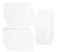 SOFPLATE 12 Sheets 3 Styles A6 Binder Dividers 6 Hole Folder Binder Dividers Clear Zipless Rectangle Loose Leaf Pocket Folders Storage Stamp Organizer for Filling Document Bags 6 Ring Notebook Planner