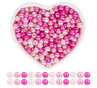 SOFPLATE 1200Pcs Pink Pearl Beads Faux Pearl Beads 6mm Valentines Day Acrylic Round Wedding Holiday Accessories for Jewellery Making Earrings Necklaces Hair DIY Crafts Party Supplies