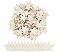 SOFPLATE 120Pcs 1.97 Inch Star Wooden Cutouts Unfinished Wood Pieces BurlyWood Natural Wood Craft Blanks Stars Shaped Tags Ornaments for DIY Painting Engraving Arts Crafts Projects Crafts Decorations