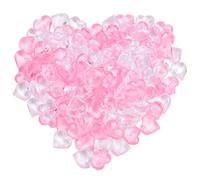 SOFPLATE 120Pcs 2 Colors Tiny Resin Hearts Small Heart Gems Pink Clear Valentines Day Reusable No Hole Bead Prop Table Scatters Ornaments Fillers for Wedding Valentines Day Vase Filler Decoration