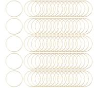 SOFPLATE 120pcs 30mm Hoop Earrings Findings Small Round Earring Finding Golden Brass Open Bezel Back Frames Circle Beading Bulk for Jewellery Making Women Crafting DIY Art Gift Accessories Supplies