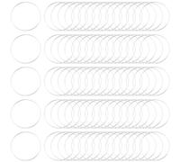 SOFPLATE 120Pcs 30mm Small Round Earring Finding Hoop Earrings Findings Silver Brass Open Bezel Back Frames Round Beading Ears Components for DIY Necklaces jewellery Making Arts Creation Crafts