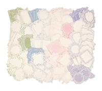 SOFPLATE 120Pcs 4 Styles Vintage Scrapbooking Paper Decorative Writing Paper Aesthetic Flower Lace Edged Stationery Letter Embellishment for Planner Scrapbook Bullets Journaling DIY Craft Supplies