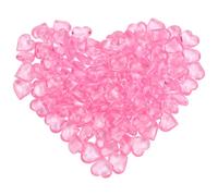 SOFPLATE 120Pcs Mini Resin Hearts Bulk Valentine Vase Filler Pink Reusable Small Heart Shaped Diamond Gems No Hole Bead Prop Table Scatters Ornaments for Wedding Valentines Day Vase Fillers Decor