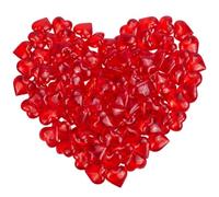 SOFPLATE 120Pcs Red Heart Resin Valentine Vase Decor Small Hearts Shaped Gems Reusable No Hole Bead Filler Table Scatters Prop Centerpiece Ornament for Wedding Valentines Day Vase Fillers Decoration