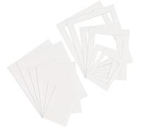 SOFPLATE 12Pcs Picture Frame Mat Kit White Photo Mat 5 x 7in/8 x 10in/10 x 12in Rectangle Paper Uncut Hollow Blank Display Core Bevel Album Back Board Pack Accessories for Pictures Photos Wall Artwork
