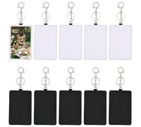 SOFPLATE 12Pcs Sublimation Card Holder Blank Leather ID Badge Holder DIY Heat Transfer Transportation Printable Card Case with Keychain for Work Business Travel Bag Charms Office Supplies Women Men
