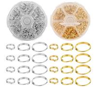 SOFPLATE 1320Pcs 6mm/8mm/10mm Small Double Jump Rings Split O Rings Mini Round Circle Iron Craft Colorful Connectors Loops Kits Findings Accessories for Jewellery Making Bracelets Necklaces DIY Crafts