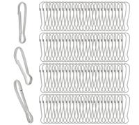 SOFPLATE 150Pcs Silver Snap Hooks Stainless Steel Spring Clip Carabiner Bulk Metal Lanyard Connector Fastener Key Ring Small Hook Clasps for Jewelry Making Keychain ID Card DIY Crafts Accessories