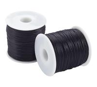 SOFPLATE 175 Yards/160m 1mm Black Nylon Cord Rattail Satin Cord Bulk Beading Thread for jewellery Making Threads Supplies DIY Chinese Knot Bracelets Necklaces Macrame Craft Wind Chime Dream Catchers