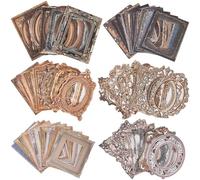 SOFPLATE 180Pcs 6 Styles Vintage Scrapbook Paper Frames Hollow Frame Stickers Retro Border Picture Photo Frames Background Sticker for Scrapbooking Junk Journal Diary Embellishment Album DIY Crafts