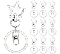 SOFPLATE 18Pcs Star Key Chain Clasp Swivel Snap Hooks Silver Stars Shaped Lobster Claw Spring Gate Metal Hanging Keyrings Clips Buckles Accessories for Car Keys Lanyards Bags Purses DIY Making Crafts