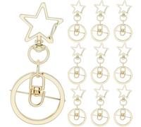 SOFPLATE 18Pcs Star Keychain Clasp Swivel Snap Keychain Clip Alloy Gold Spring Gate Lobster Claw Metal Hanging Keyrings Buckles Hooks Accessories for Car Keys Lanyards Bags Purses DIY Making Crafts