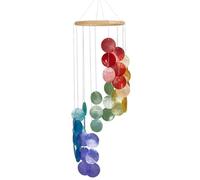 SOFPLATE 1Box 28.35" Colorful Windchime Shell Wind Chime Large Natural Shells Summer Spring Spiral Hanging Suncatcher Coastal Style Decor Wind Chimes for Outside Beach Ocean Party Gift Ideals Supplies