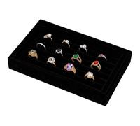 SOFPLATE 1Pc 7 Slots Black Velvet Ring Tray Organizer Stackable Jewellery Trays Small Velvet Showcase Display Holder Box Drawer Organizer for Earring Rings Holder Shop Store Selling Home Decor Storage