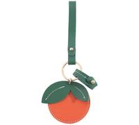 SOFPLATE 1Pc Fruit Leather Keychain Orange Keychain Charm Cute Round Key Fob Holder Leather Door Entry Keyfob Holder Protective Cover for GPS Tracker Smart Tag Access Control Card RFID Proximity Token