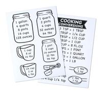 SOFPLATE 2 Pack 11.4 x 8.4 Inch Measuring Cup Decals Kitchen Cabinet Stickers Decal Black Words PVC Metric Measurement Conversion Cup Ounce Chart Sticker Sheets for Kitchen Cooking Baking Fridge Decor