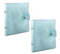 SOFPLATE 2 Pack 36 Pockets Mini Photo Album Blue 4x3 Picture Album Polaroid Pocket Instax Film PVC Plastic Picture Binder Storage for Instax Photocard Polaroid Snap Instant Print Digital Cameras