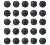 SOFPLATE 2 Strands about 100Pcs Small Lava Rock Beads 8mm Natural Stone Beads Black Ball Round Smooth Gemstone Volcanic Rock Loose Spacers for Jewellery Making Bracelets Necklaces Earrings DIY Crafts