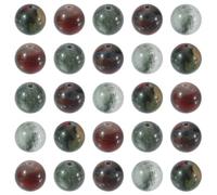 SOFPLATE 2 Strands about 86Pcs Natural Bloodstone Beads 8mm Stone Beads Green Small Round Ball Smooth African Heliotrope Stone Gemstone Loose Spacers for Jewellery Making Bracelets Necklaces DIY Craft
