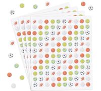 SOFPLATE 20 Sheets 2400Pcs Sport Ball Stickers Mini Soccer Sticker 13mm Small Round Self-Adhesive Basketball Rugby Label Decals for Planner Scrapbooking Laptop Calendar Envelope Decor Teacher Rewards