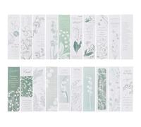 SOFPLATE 20 Styles 20 Sheets Lilies Bookmark Plant Bookmarks Bulk Paper Unique Green Natural Embossed 3D Flower Floral Paper Exquisite Pattern Tracker Book Marks for Reading Book Lovers Reader Gifts