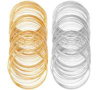 SOFPLATE 200 Loops Memory Wire Bracelet Bulk Gold Silver Steel Jewellery Making Supplies DIY Crafts Bracelets Rings Necklace Wrap Art Creations
