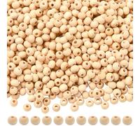 SOFPLATE 2000Pcs Natural Wooden Beads 6MM Unfinished Wood Beads Bulk Loose Small Printable Raw Color Smooth Round Ball Spacers for Jewellery Making Findings Necklace Bracelets DIY Crafts Beginner