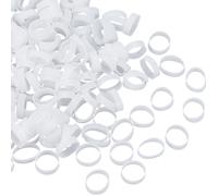 SOFPLATE 200Pcs 0.5 Inch White Silicone Rubber Bands Silicone Cord Ties Small Rubber Heavy Duty Non-slip Elasticity Coil Ring Wallet Straps Wraps Strong Rubberbands for Cord Phone Charger Wrapping Bag