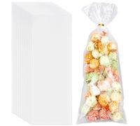 SOFPLATE 200Pcs 3.5 x 10 Inch Cellophane Treat Bags Clear Cello Bag Long OPP Plastic Wedding Food Cookie Gift Pouch for Party Favors Goodie Bakery Candy Popcorn Chocolate Packaging Gifts Wrap Packing