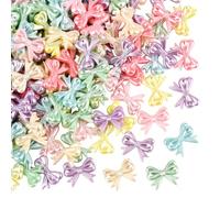 SOFPLATE 200Pcs Bow Acrylic Beads Colorful Bow Beads Small Aesthetic Coquette Bowknot Tie Opaque Candy Color Smooth Loose Spacers Findings for Jewellery Making Bracelets Necklaces Earrings DIY Crafts