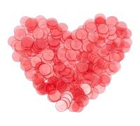 SOFPLATE 200Pcs Counting Chips Red Chip Markers Small Plastic 18.5mm Flat Round Transparent Clear Mosaic Tiles Large Group Counter Item Chip Marker for School Classroom Math Counters Family Activities